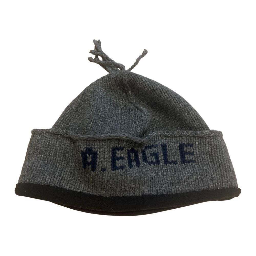 American Eagle Gray Knit Beanie Hat One Size Ski Snowboard